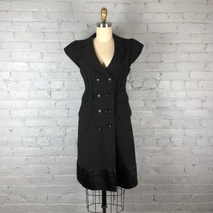 Black wrap cocktail mini dress